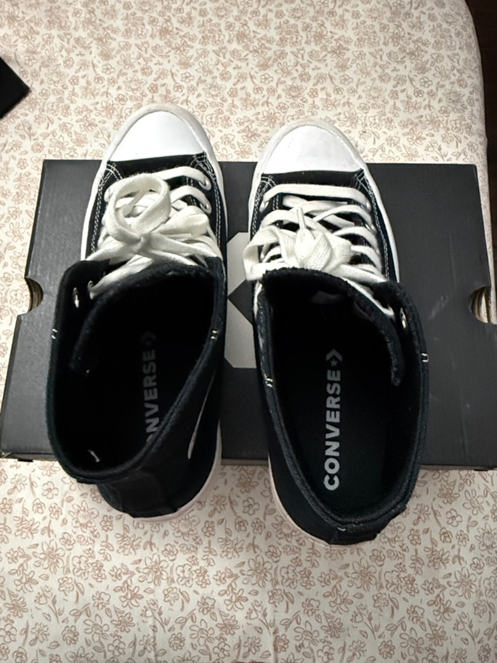 Converse Black & White High-Top Lug Sole Sneakers - Picture 5 of 6